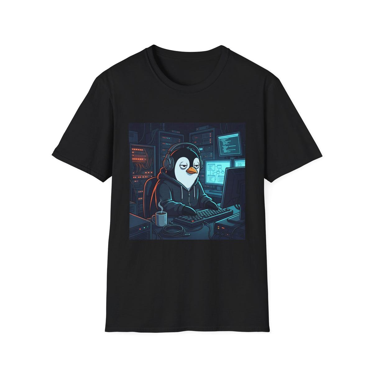 Penguin hacker coffee
